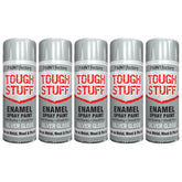 5X Paint Factory Tough Stuff Enamel Silver Gloss 400ml Spray Paint